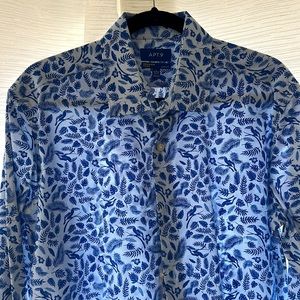 Apt 9, Tropical Print Dress Shirt - L, 16-16.5, 36/37
